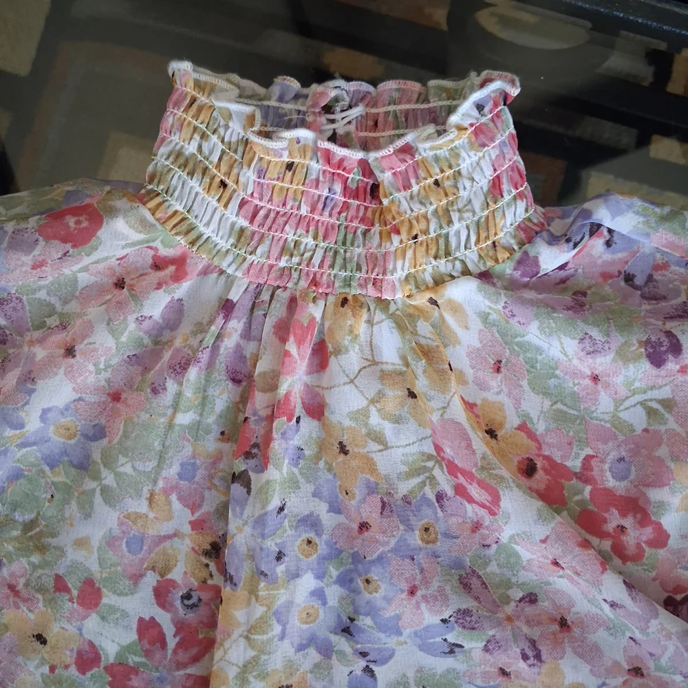 Floral BoHo Bell Sleeve Blouse Multi Color - Picture 4 of 5